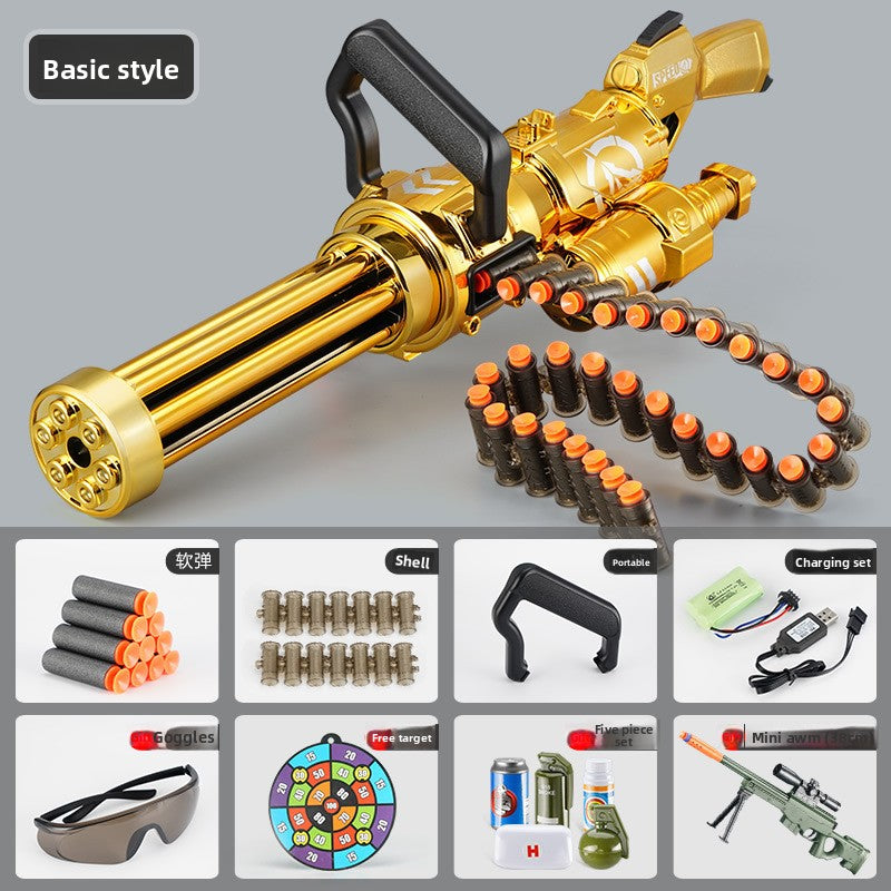 Soft-bullet electric multi-shot realistic toy gun