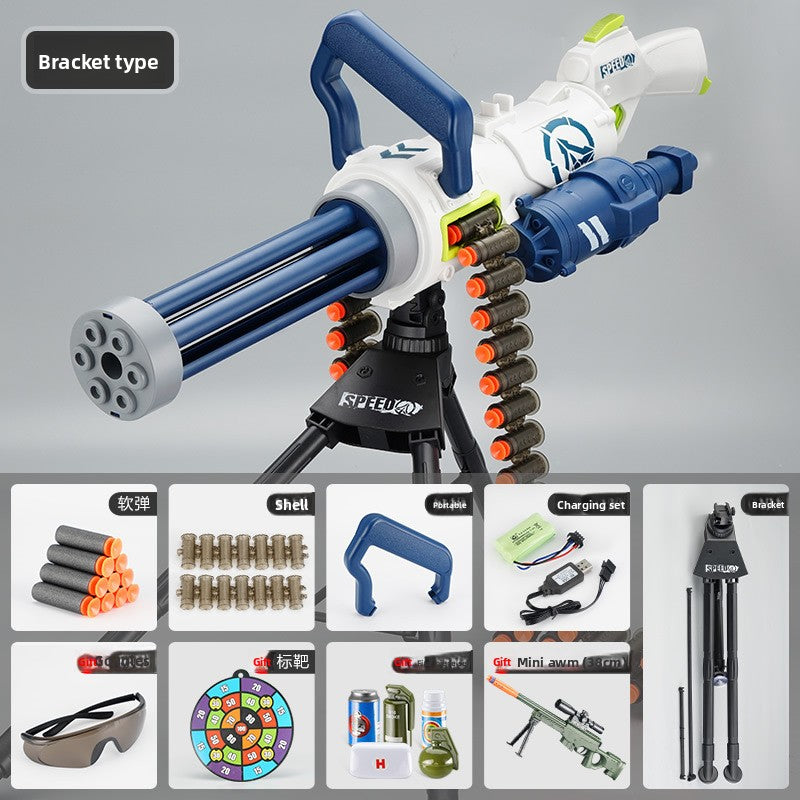 Soft-bullet electric multi-shot realistic toy gun