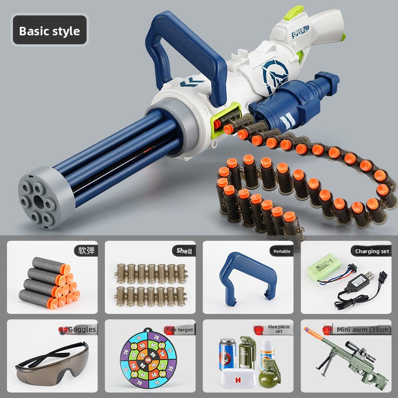 Soft-bullet electric multi-shot realistic toy gun