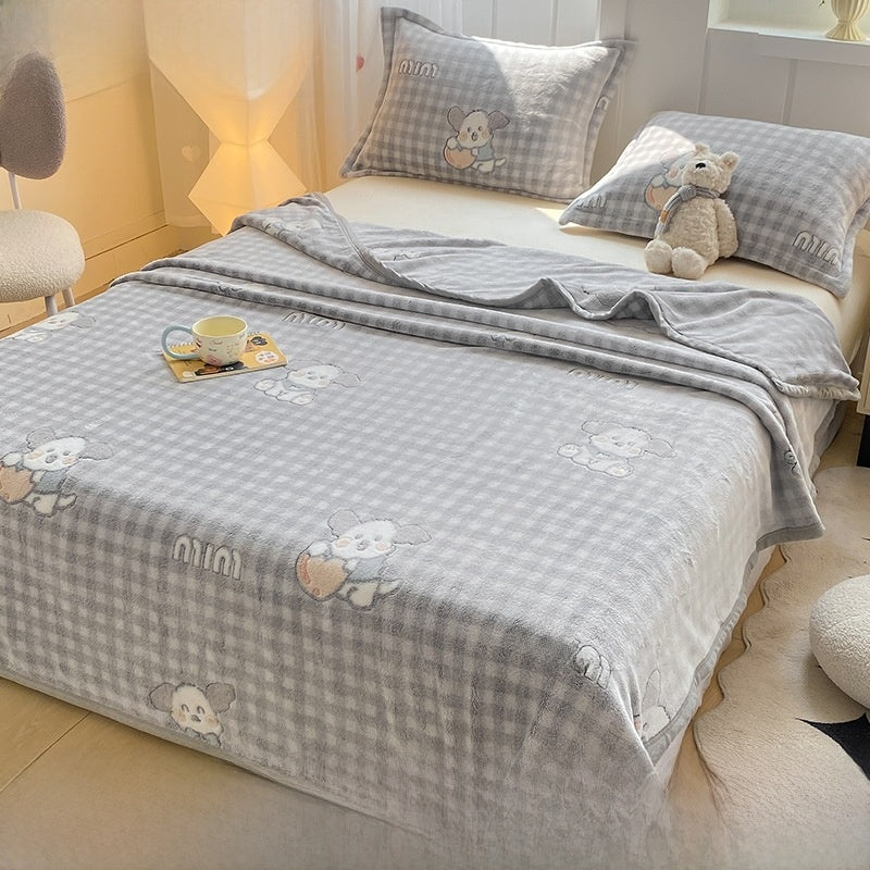 Soft Cartoon Flannel Throw Blanket