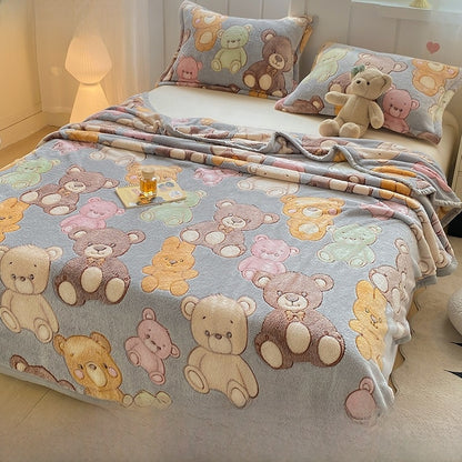 Soft Cartoon Flannel Throw Blanket