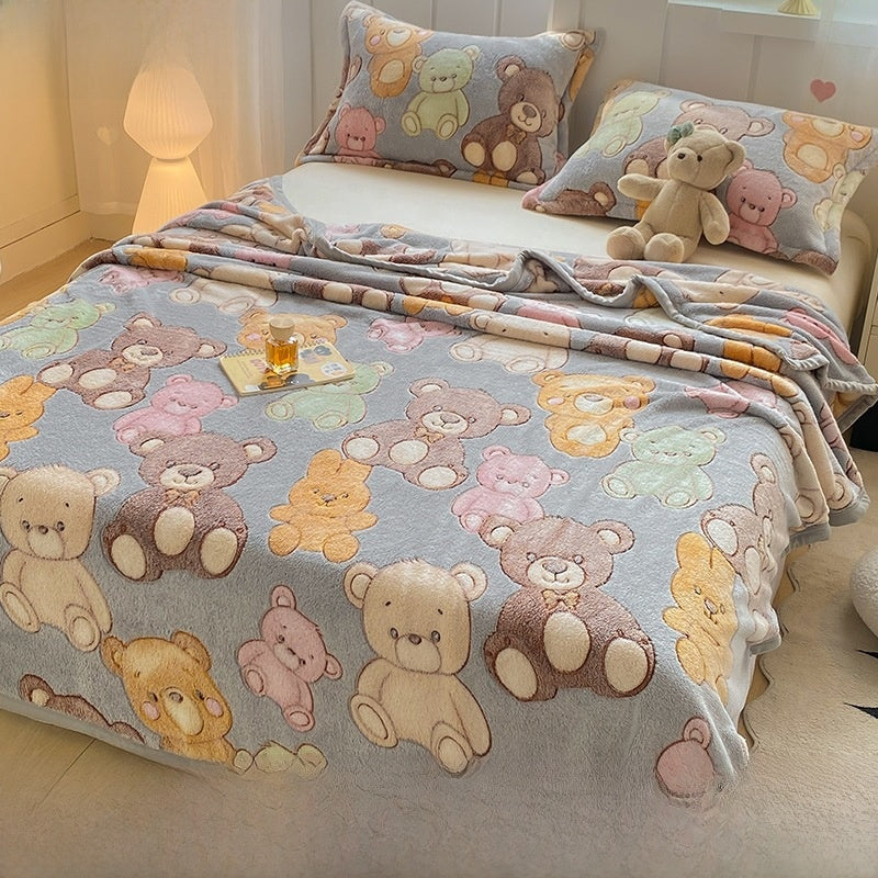Soft Cartoon Flannel Throw Blanket