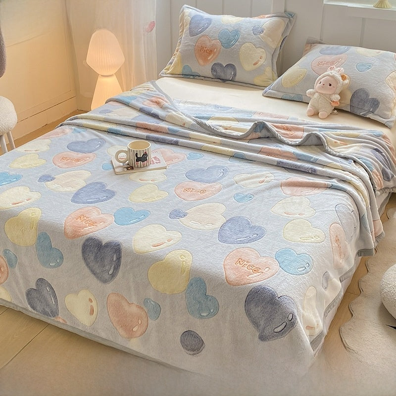 Soft Cartoon Flannel Throw Blanket