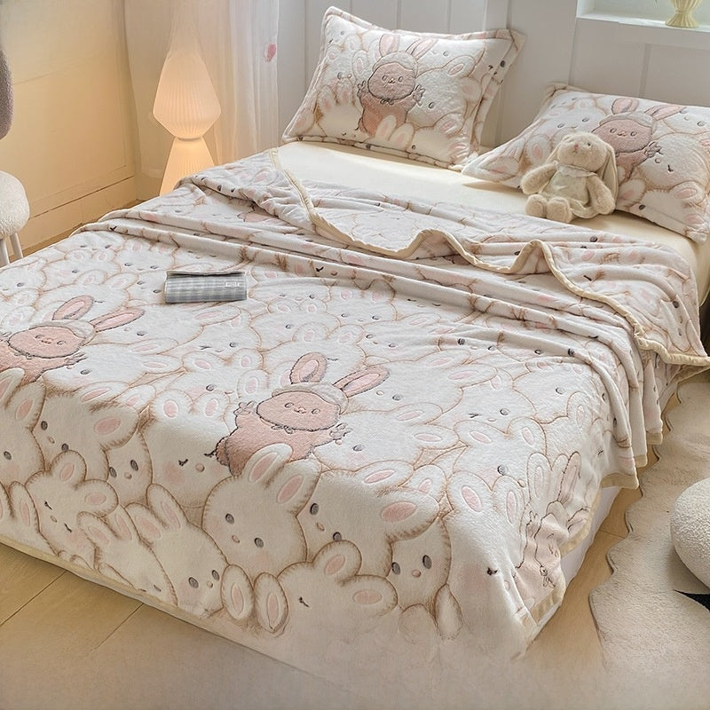 Soft Cartoon Flannel Throw Blanket