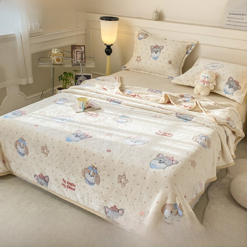 Soft Cartoon Flannel Throw Blanket
