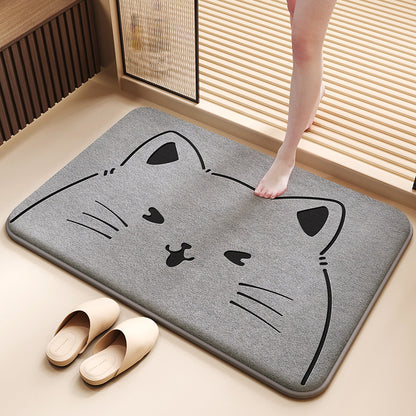 Soft Coral Fleece Bath Mat Absorbent Non-Slip