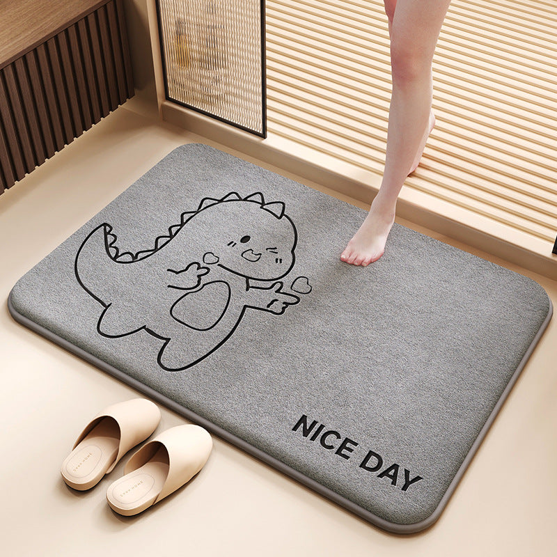 Soft Coral Fleece Bath Mat Absorbent Non-Slip