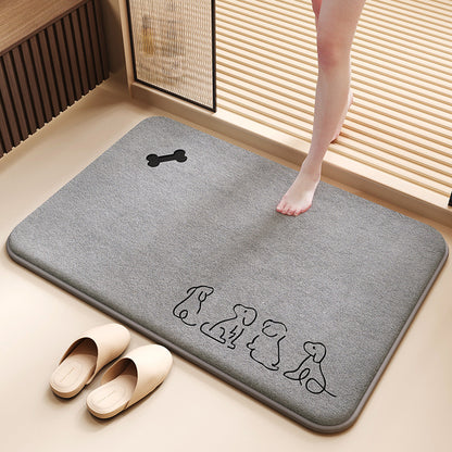 Soft Coral Fleece Bath Mat Absorbent Non-Slip
