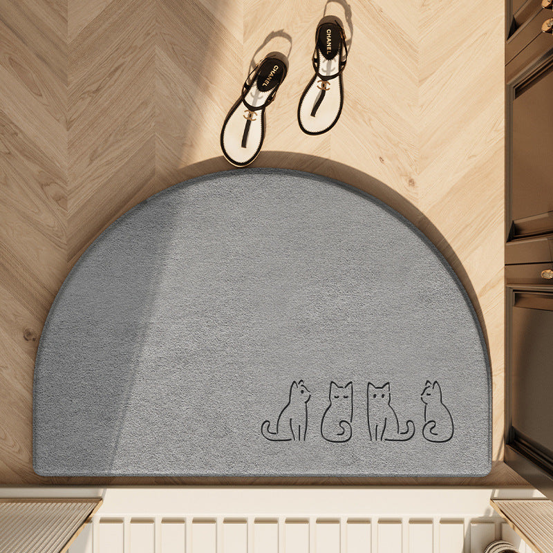 Soft Coral Fleece Bath Mat Absorbent Non-Slip