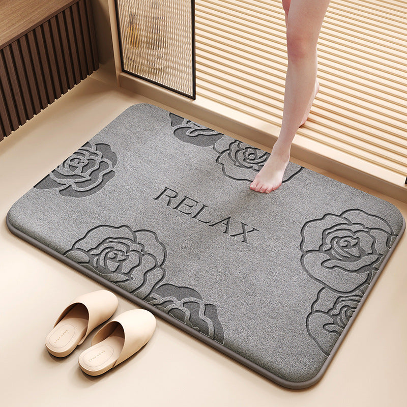 Soft Coral Fleece Bath Mat Absorbent Non-Slip
