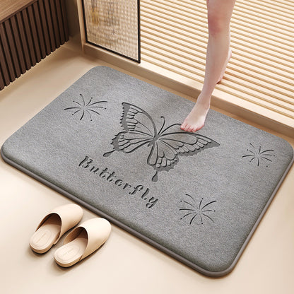 Soft Coral Fleece Bath Mat Absorbent Non-Slip
