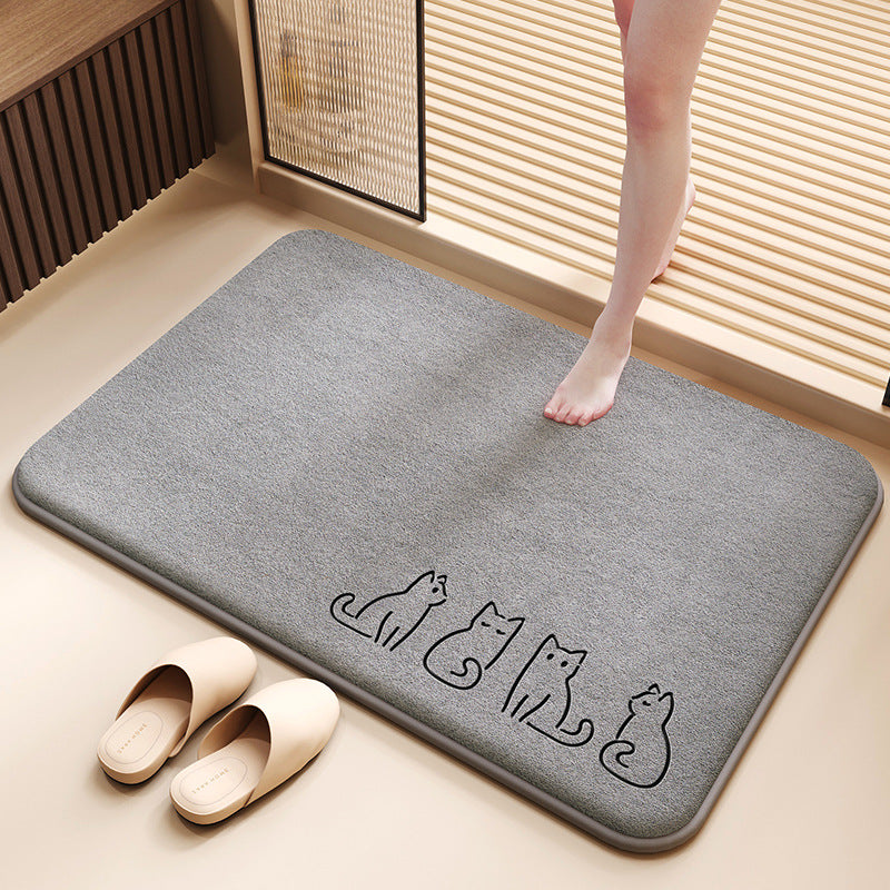 Soft Coral Fleece Bath Mat Absorbent Non-Slip