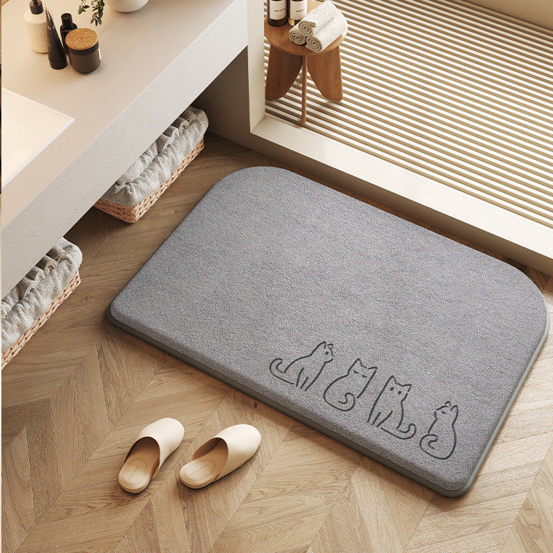 Soft Coral Fleece Bath Mat Absorbent Non-Slip