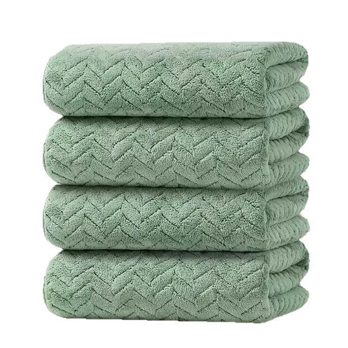 Soft Coral Fleece Bath Towel Set - Absorbent and Quick-Drying