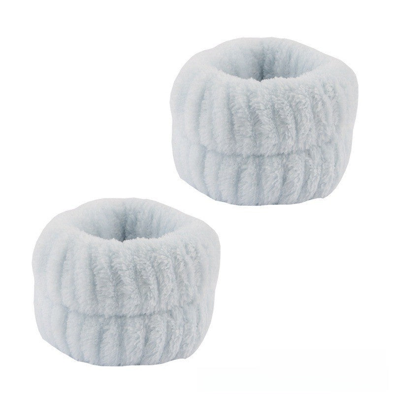 Soft Coral Fleece Hair and Wrist Band Set