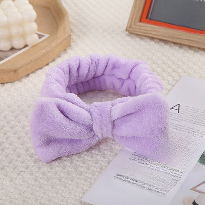 Soft Coral Fleece Hair and Wrist Band Set
