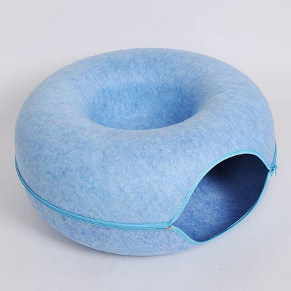 Soft Felt Cat Nest with Tunnel