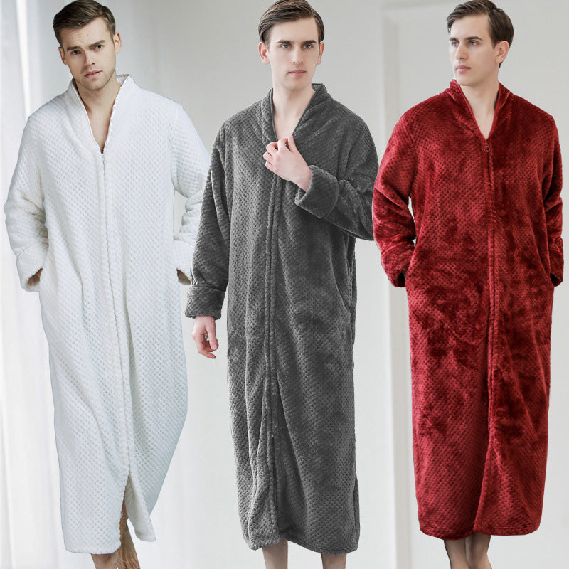 Soft Flannel Bathrobe for Men and Women