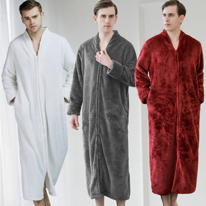 Soft Flannel Bathrobe for Men and Women