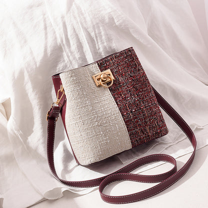 Soft Leather Bucket Bag with Adjustable Strap