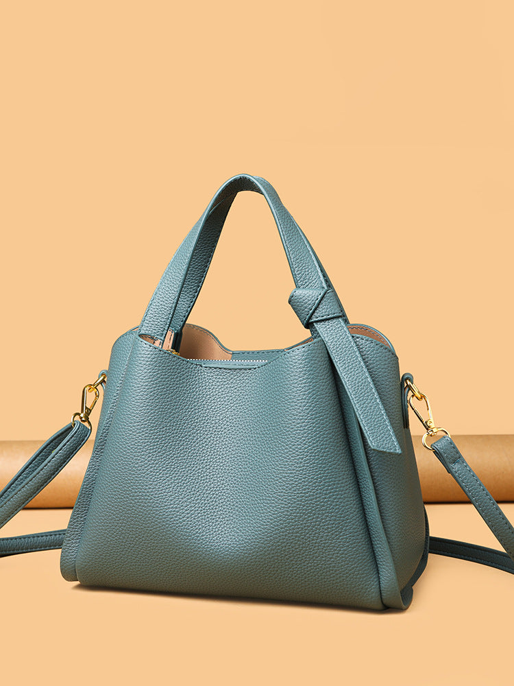 Soft Leather Bucket Shoulder Bag