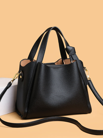 Soft Leather Bucket Shoulder Bag