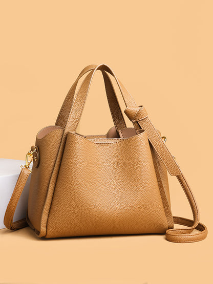 Soft Leather Bucket Shoulder Bag