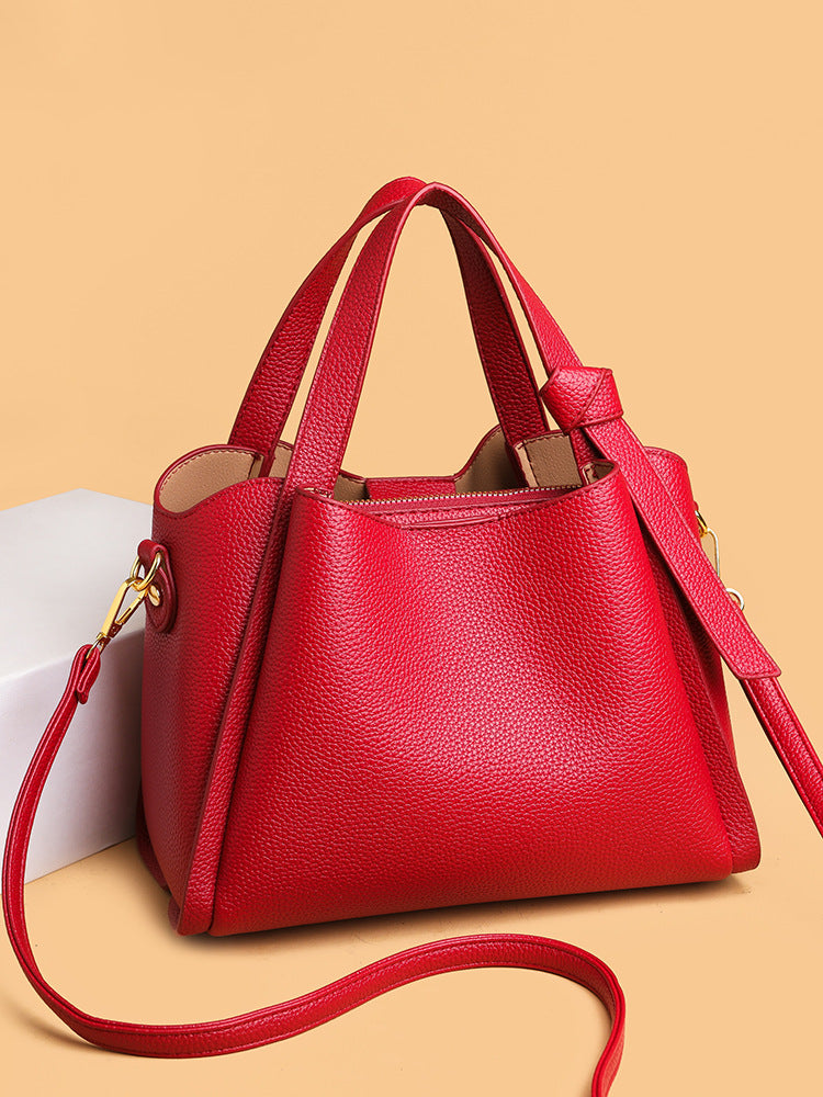Soft Leather Bucket Shoulder Bag