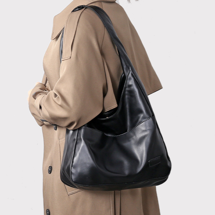Soft Leather Bucket Tote Bag