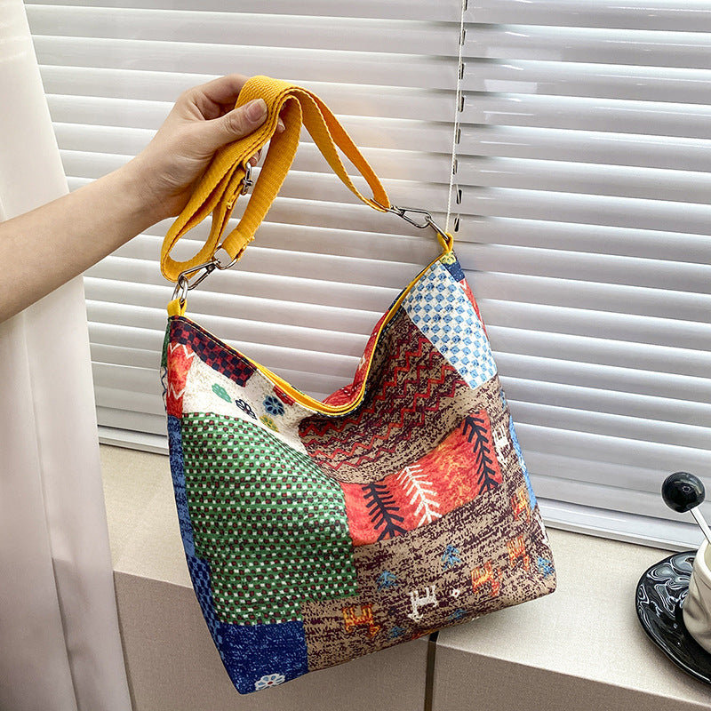Soft Leather Colorful Large Tote Bag