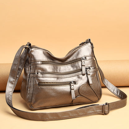 Soft Leather Crossbody Bag with Large Capacity