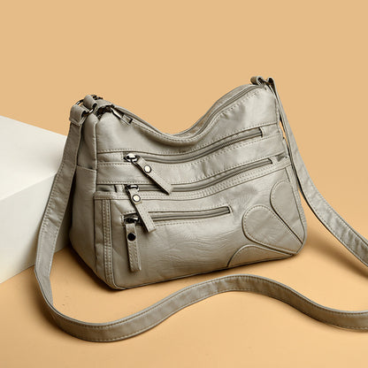 Soft Leather Crossbody Bag with Large Capacity