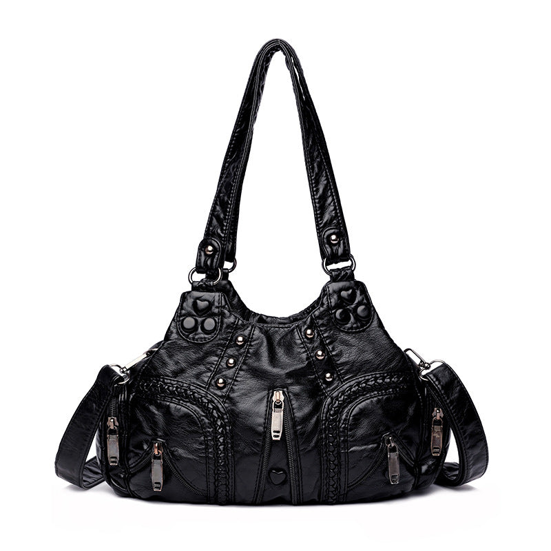 Soft Leather Crossbody Bag with Large Capacity