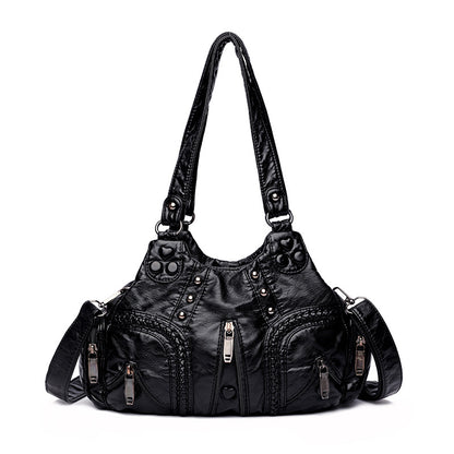 Soft Leather Crossbody Bag with Large Capacity