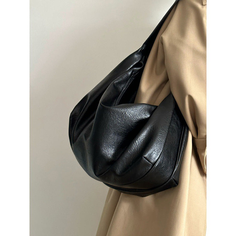 Soft Leather Retro Shoulder Tote Bag