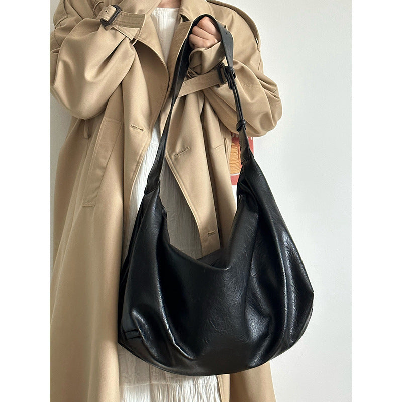 Soft Leather Retro Shoulder Tote Bag