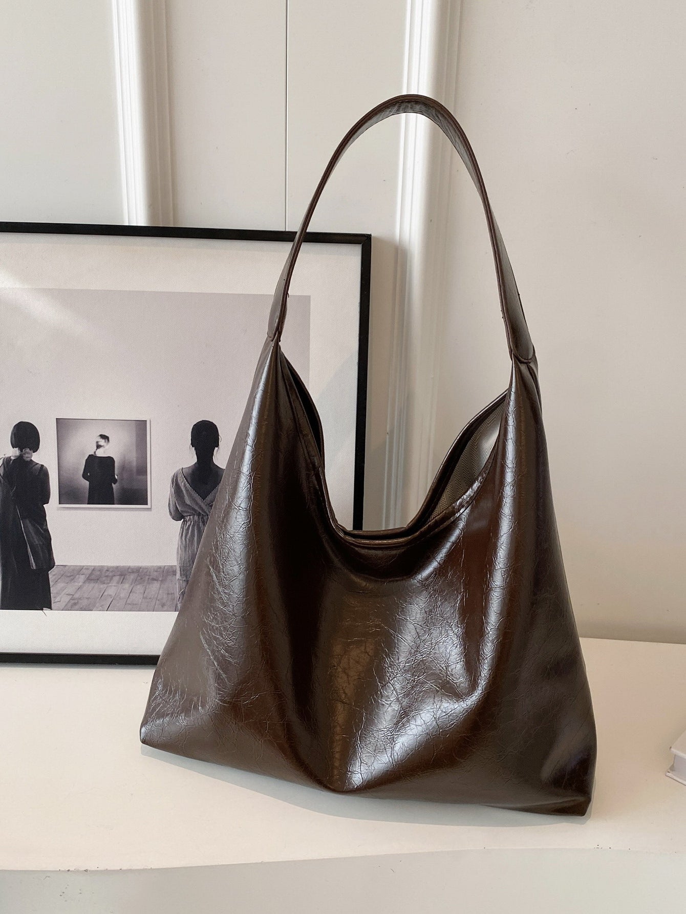 Soft Leather Retro Tote Bag for Women