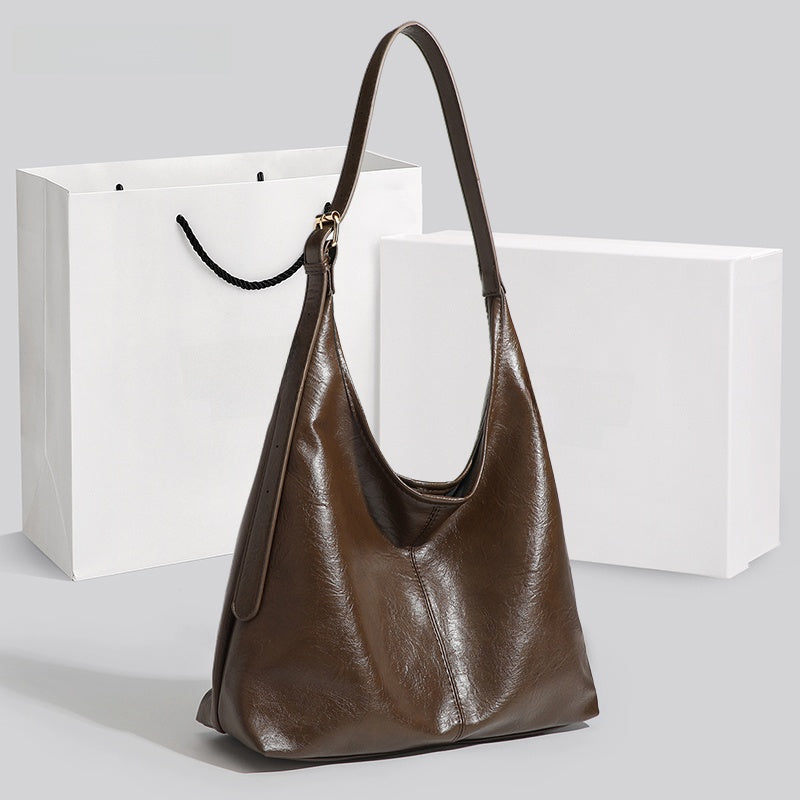 Soft Leather Retro Tote Bag for Women