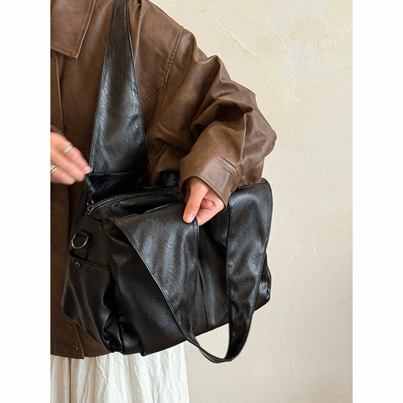 Soft Leather Retro Tote Bag
