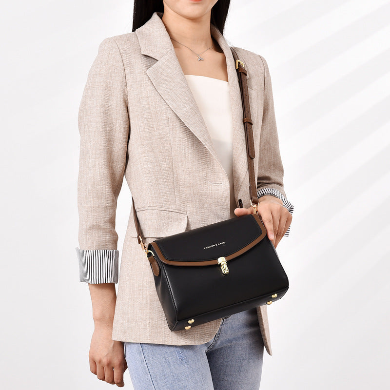 Soft leather single-shoulder bag