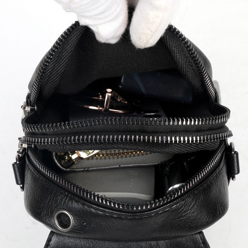 Soft leather texture crossbody bag