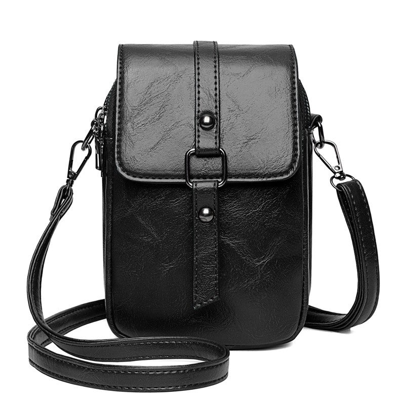 Soft leather texture crossbody bag