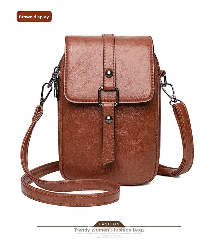 Soft leather texture crossbody bag