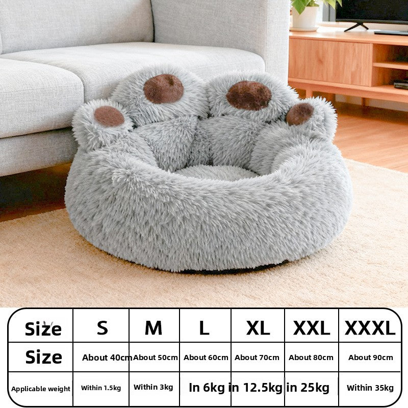 Soft Plush Bear Paw Pet House for Dogs and Cats
