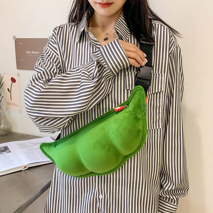 Soft Plush Crossbody Bag with Large Capacity