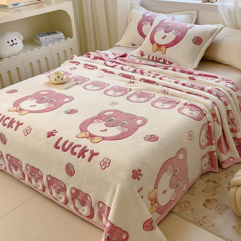 Soft Plush Flannel Throw Blanket