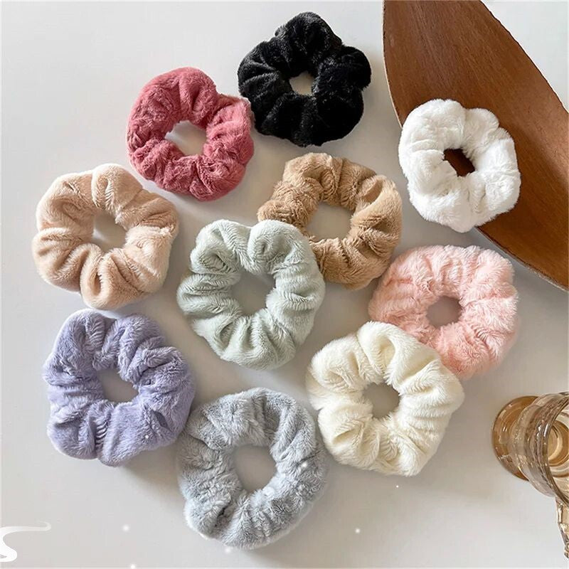 Soft Plush Hair Scrunchies Elastic Band