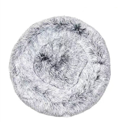 Soft plush round dog bed