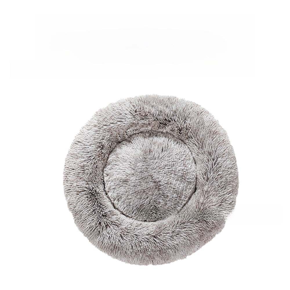 Soft plush round dog bed
