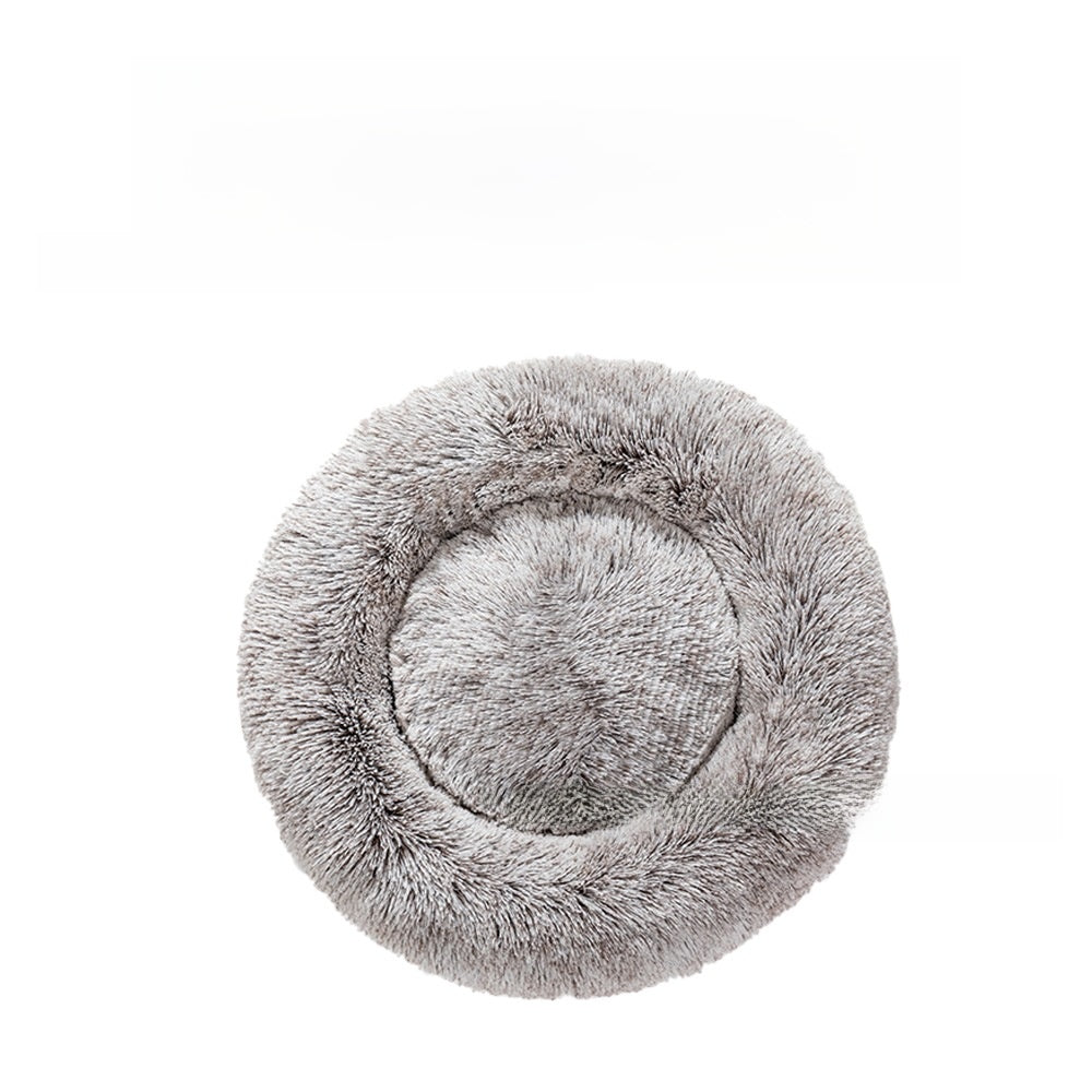 Soft plush round dog bed